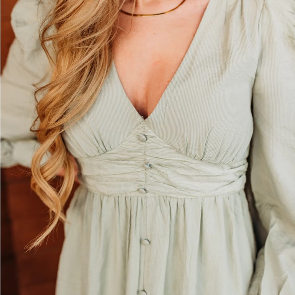 NWT Light Green Long Sleeve Dress